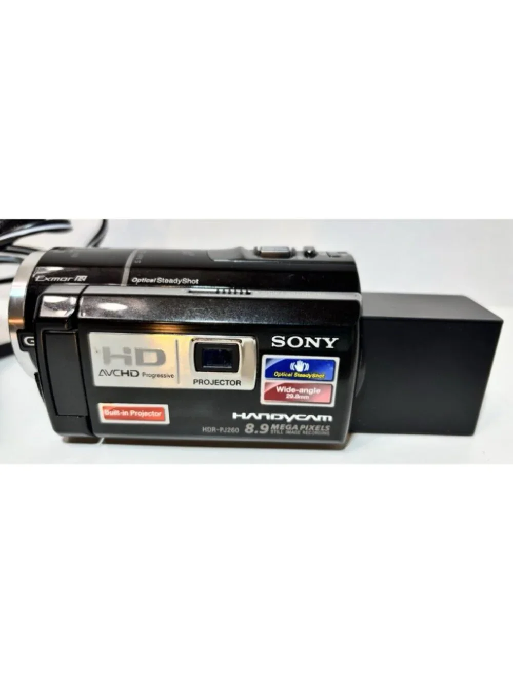 Sony Handycam HDR-PJ260V High Definition Camcorder 55x Zoom Battery + Battery